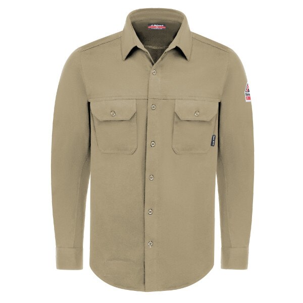 FR Flex Knit Button Down Shirt in Khaki